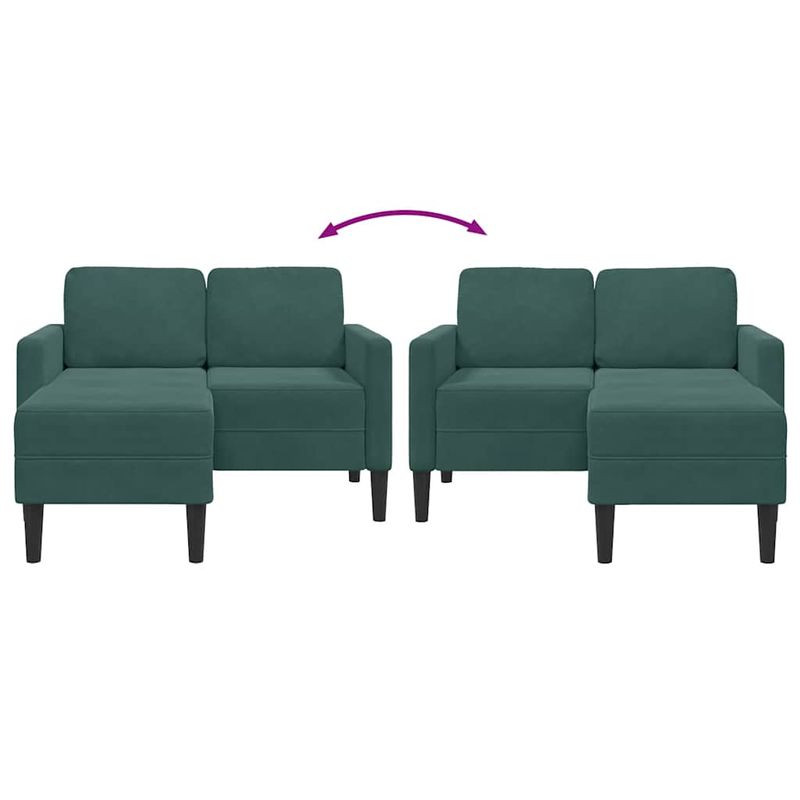 Casa si Gradina - Mobilier - Canapele si coltare - Canapele - Canapea cu 2 locuri cu sezlong in forma de L verde inchis 125cm - Infinity.ro