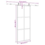 Casa si Gradina - Constructii - Usi interior, exterior si garaj - Usi interior - Usa glisanta cu set feronerie neagra 90x205cm sticla securizata - Infinity.ro