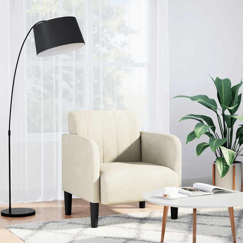 Casa si Gradina - Mobilier - Scaune si fotolii - Fotolii - Fotoliu cu Cotiere Crem 54 cm Catifea - Infinity.ro