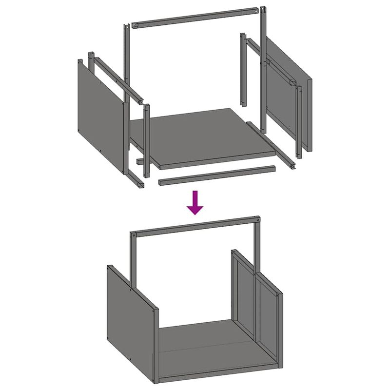 Casa si Gradina - Termice - Sobe, Seminee si accesorii - Accesorii seminee si sobe - Suport pentru lemne de foc Antracit Otel laminat la rece - Infinity.ro