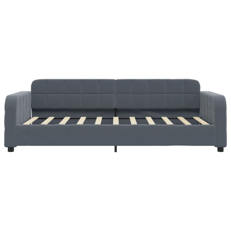 Casa si Gradina - Mobilier - Paturi si accesorii - Paturi - Pat de zi cu saltea, gri inchis, 90x190 cm, catifea - Infinity.ro