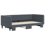 Casa si Gradina - Mobilier - Paturi si accesorii - Paturi - Pat de zi cu extensie, gri inchis, 90x190 cm, catifea - Infinity.ro