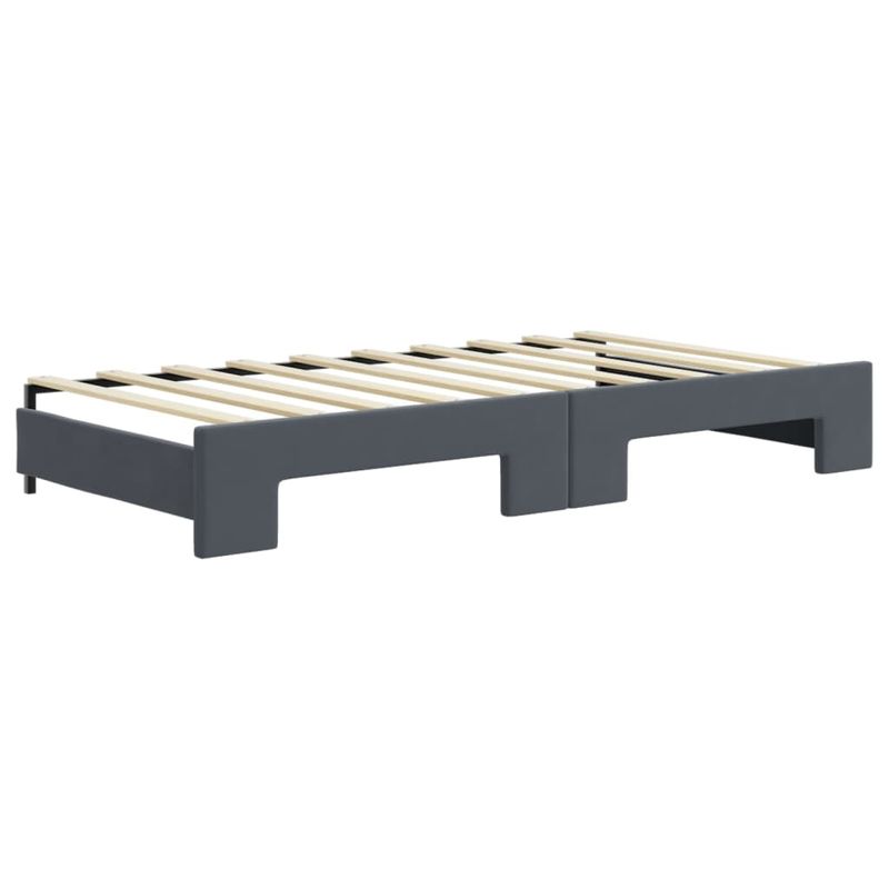 Casa si Gradina - Mobilier - Paturi si accesorii - Paturi - Pat de zi cu extensie, gri inchis, 90x190 cm, catifea - Infinity.ro