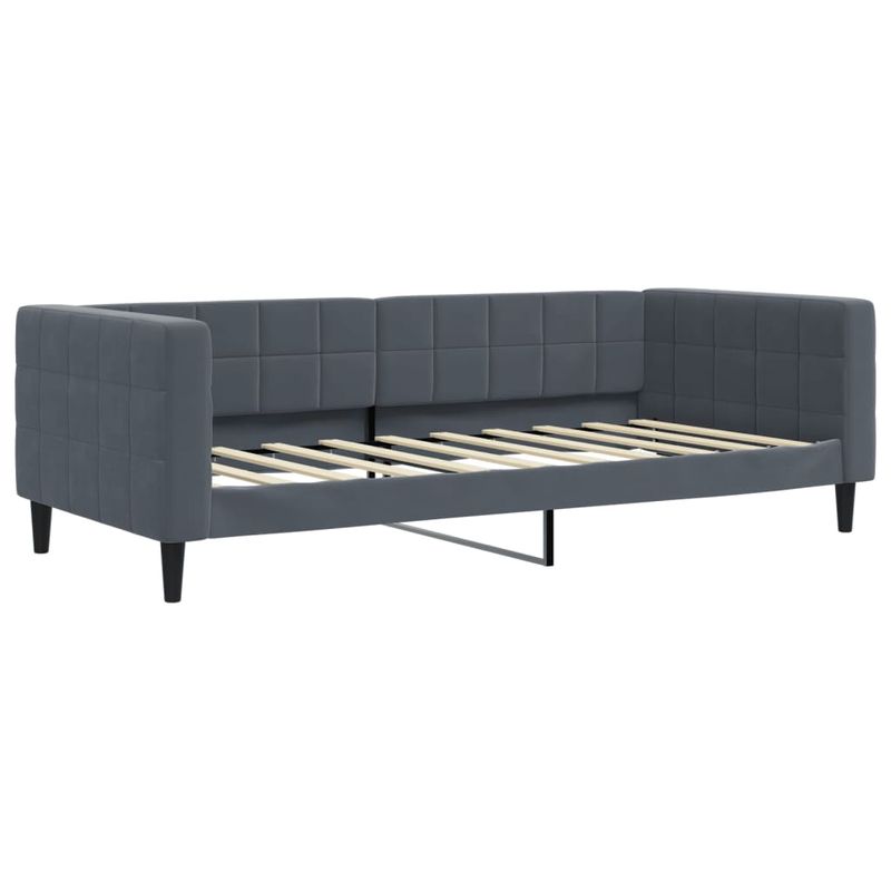 Casa si Gradina - Mobilier - Paturi si accesorii - Paturi - Pat de zi cu extensie, gri inchis, 90x190 cm, catifea - Infinity.ro