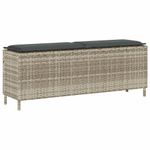 Casa si Gradina - Gradina si terasa - Mobilier exterior - Bancute de gradina - Banca de gradina cu perna gri deschis 110x30x40,5 cm Poly Ratan - Infinity.ro