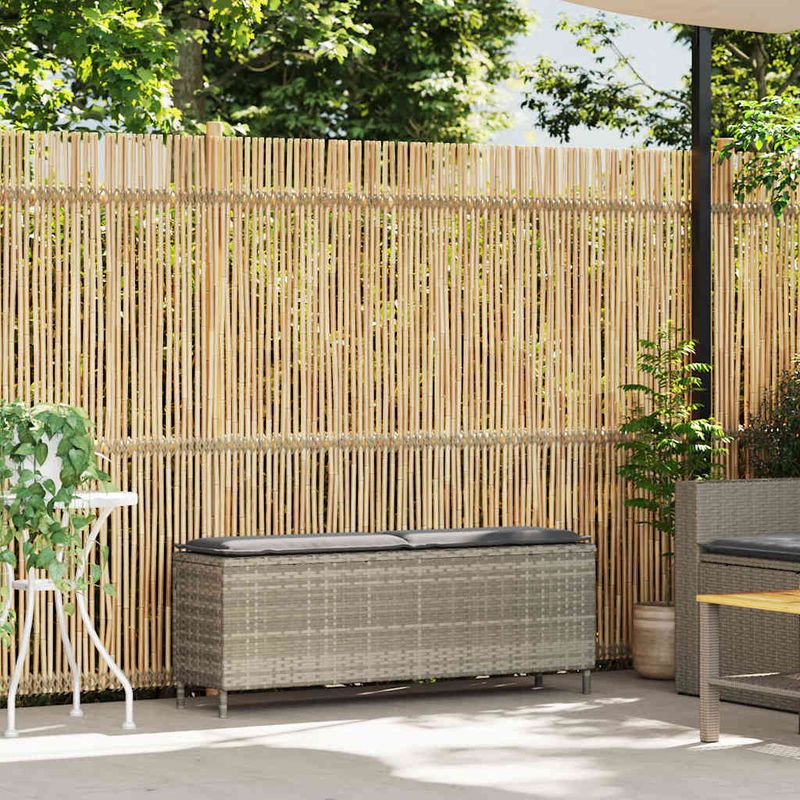 Casa si Gradina - Gradina si terasa - Mobilier exterior - Bancute de gradina - Banca de gradina cu perna gri deschis 110x30x40,5 cm Poly Ratan - Infinity.ro