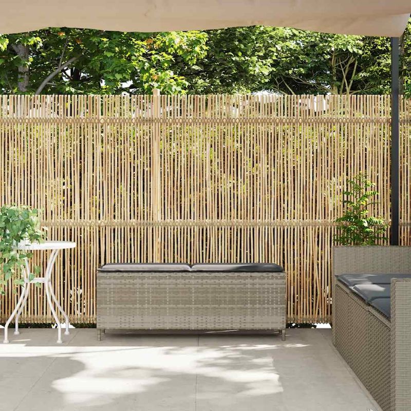 Casa si Gradina - Gradina si terasa - Mobilier exterior - Bancute de gradina - Banca de gradina cu perna gri deschis 110x30x40,5 cm Poly Ratan - Infinity.ro