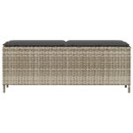 Casa si Gradina - Gradina si terasa - Mobilier exterior - Bancute de gradina - Banca de gradina cu perna gri deschis 110x30x40,5 cm Poly Ratan - Infinity.ro