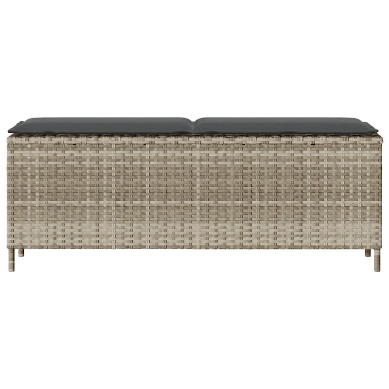 Casa si Gradina - Gradina si terasa - Mobilier exterior - Bancute de gradina - Banca de gradina cu perna gri deschis 110x30x40,5 cm Poly Ratan - Infinity.ro