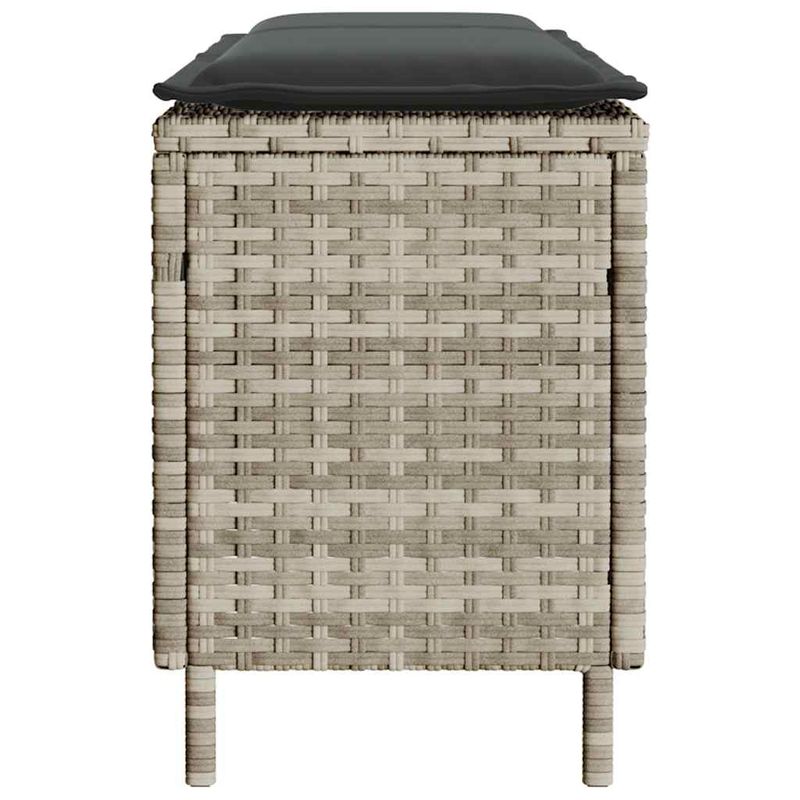 Casa si Gradina - Gradina si terasa - Mobilier exterior - Bancute de gradina - Banca de gradina cu perna gri deschis 110x30x40,5 cm Poly Ratan - Infinity.ro