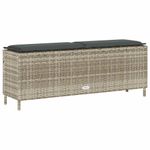 Casa si Gradina - Gradina si terasa - Mobilier exterior - Bancute de gradina - Banca de gradina cu perna gri deschis 110x30x40,5 cm Poly Ratan - Infinity.ro