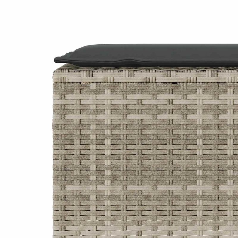 Casa si Gradina - Gradina si terasa - Mobilier exterior - Bancute de gradina - Banca de gradina cu perna gri deschis 110x30x40,5 cm Poly Ratan - Infinity.ro
