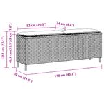 Casa si Gradina - Gradina si terasa - Mobilier exterior - Bancute de gradina - Banca de gradina cu perna gri deschis 110x30x40,5 cm Poly Ratan - Infinity.ro