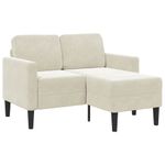 Casa si Gradina - Mobilier - Canapele si coltare - Canapele - Canapea cu 2 locuri cu sezlong in forma L crem 125 cm catifea - Infinity.ro