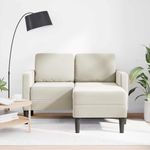 Casa si Gradina - Mobilier - Canapele si coltare - Canapele - Canapea cu 2 locuri cu sezlong in forma L crem 125 cm catifea - Infinity.ro