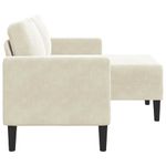 Casa si Gradina - Mobilier - Canapele si coltare - Canapele - Canapea cu 2 locuri cu sezlong in forma L crem 125 cm catifea - Infinity.ro
