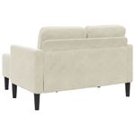 Casa si Gradina - Mobilier - Canapele si coltare - Canapele - Canapea cu 2 locuri cu sezlong in forma L crem 125 cm catifea - Infinity.ro