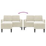 Casa si Gradina - Mobilier - Canapele si coltare - Canapele - Canapea cu 2 locuri cu sezlong in forma L crem 125 cm catifea - Infinity.ro