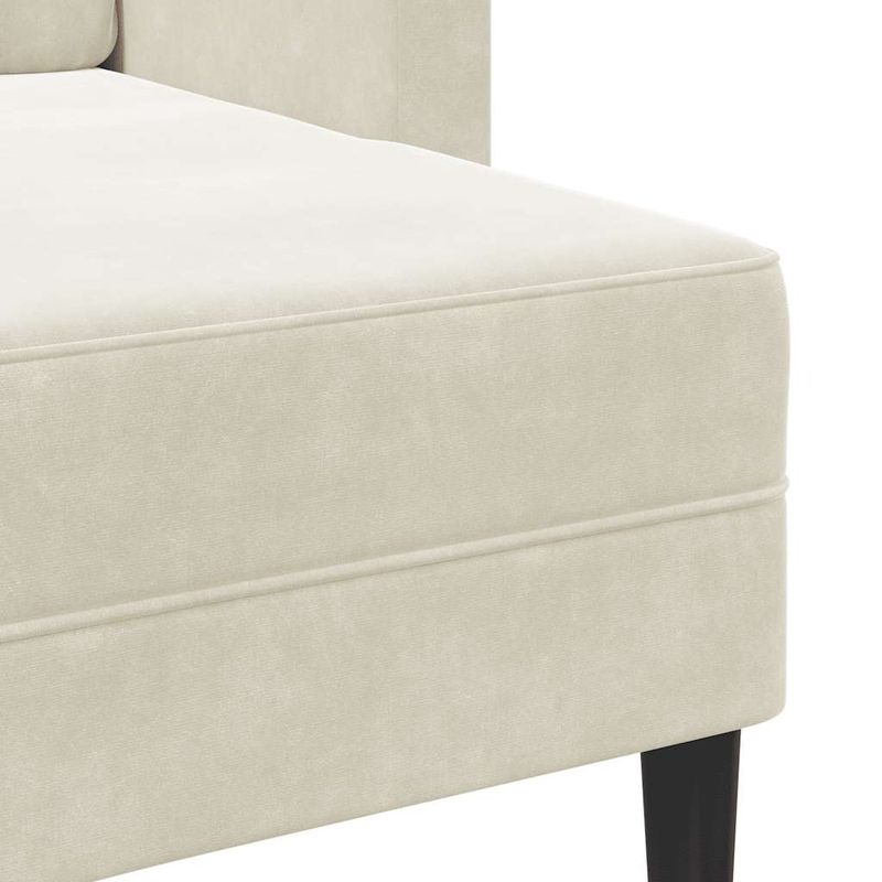 Casa si Gradina - Mobilier - Canapele si coltare - Canapele - Canapea cu 2 locuri cu sezlong in forma L crem 125 cm catifea - Infinity.ro
