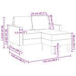 Casa si Gradina - Mobilier - Canapele si coltare - Canapele - Canapea cu 2 locuri cu sezlong in forma L crem 125 cm catifea - Infinity.ro