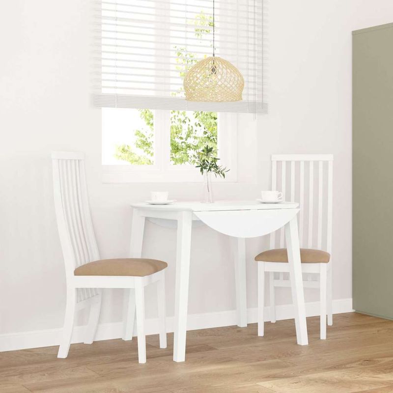 Casa si Gradina - Mobilier - Scaune si fotolii - Scaune - Scaune de sufragerie cu perne 2 buc cauciuc din lemn masiv alb - Infinity.ro