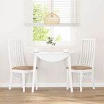 Casa si Gradina - Mobilier - Scaune si fotolii - Scaune - Scaune de sufragerie cu perne 2 buc cauciuc din lemn masiv alb - Infinity.ro