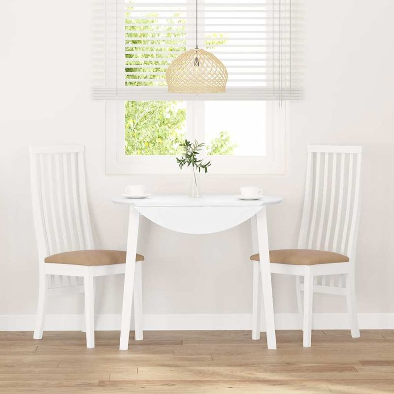 Casa si Gradina - Mobilier - Scaune si fotolii - Scaune - Scaune de sufragerie cu perne 2 buc cauciuc din lemn masiv alb - Infinity.ro