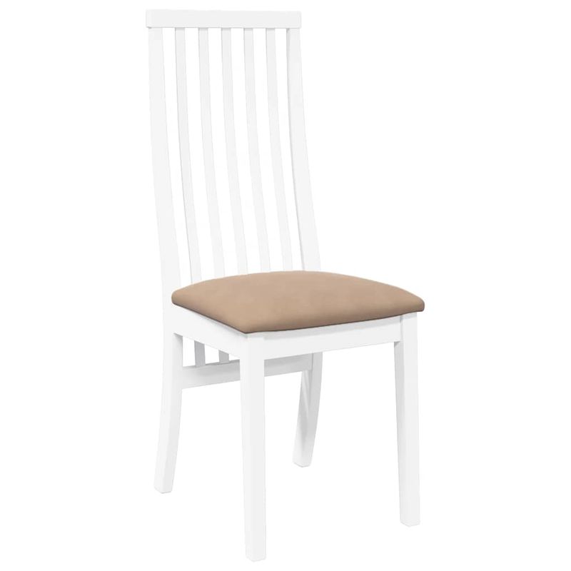 Casa si Gradina - Mobilier - Scaune si fotolii - Scaune - Scaune de sufragerie cu perne 2 buc cauciuc din lemn masiv alb - Infinity.ro