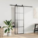 Casa si Gradina - Constructii - Usi interior, exterior si garaj - Usi interior - Usa glisanta cu set de feronerie neagra 76x205 cm Sticla ESG - Infinity.ro