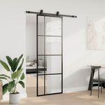 Casa si Gradina - Constructii - Usi interior, exterior si garaj - Usi interior - Usa glisanta cu set de feronerie neagra 76x205 cm Sticla ESG - Infinity.ro