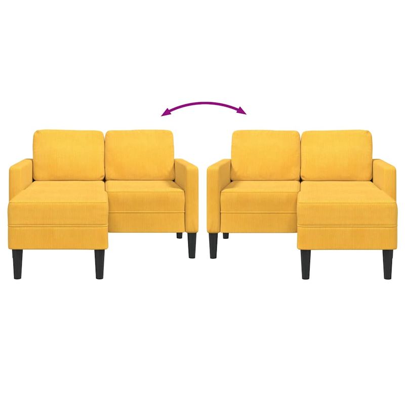 Casa si Gradina - Mobilier - Canapele si coltare - Canapele - Canapea cu 2 locuri cu sezlong in forma de L galben deschis - Infinity.ro