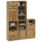 Casa si Gradina - Mobilier - Comode si corpuri - Comode - Dulapuri laterale 5 buc "ODDA" 40x24x79 cm lemn masiv de pin, model 5 sertare 9 rafturi - Infinity.ro