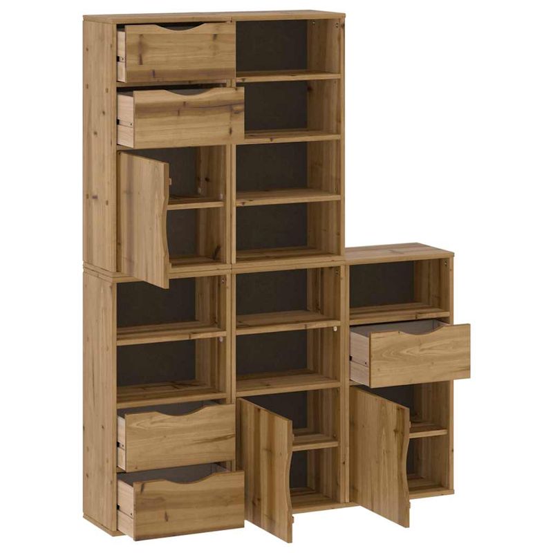 Casa si Gradina - Mobilier - Comode si corpuri - Comode - Dulapuri laterale 5 buc "ODDA" 40x24x79 cm lemn masiv de pin, model 5 sertare 9 rafturi - Infinity.ro
