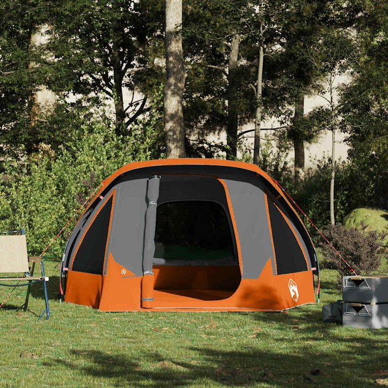 Sport si Outdoor - Camping - Corturi camping - Cort de camping 4 persoane gri si portocaliu impermeabil - Infinity.ro