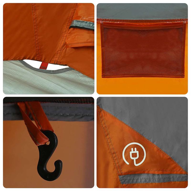 Sport si Outdoor - Camping - Corturi camping - Cort de camping 4 persoane gri si portocaliu impermeabil - Infinity.ro