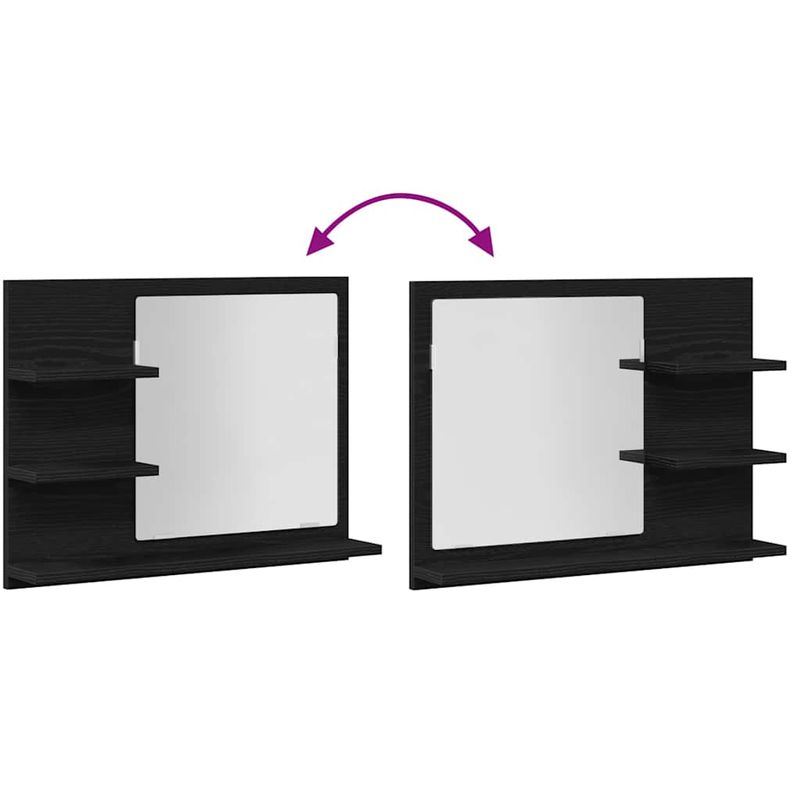 Casa si Gradina - Mobilier - Mobilier baie - Oglinzi baie - Oglinda de baie Stejar negru 60x10,5x45 cm lemn prelucrat - Infinity.ro