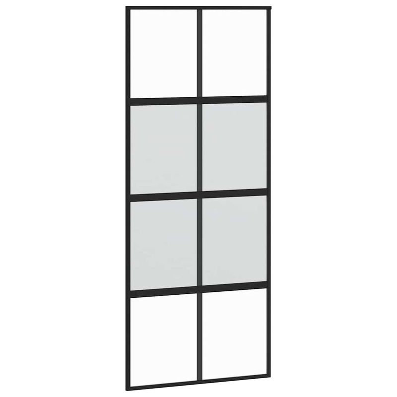 Casa si Gradina - Constructii - Usi interior, exterior si garaj - Usi interior - Usa glisanta cu set feronerie neagra 90x205cm sticla securizata - Infinity.ro