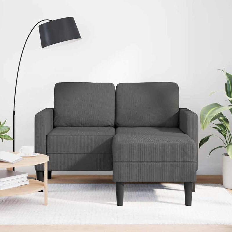 Casa si Gradina - Mobilier - Canapele si coltare - Canapele - Canapea cu 2 locuri cu sezlong in forma L gri inchis 125 cm in - Infinity.ro