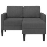 Casa si Gradina - Mobilier - Canapele si coltare - Canapele - Canapea cu 2 locuri cu sezlong in forma L gri inchis 125 cm in - Infinity.ro