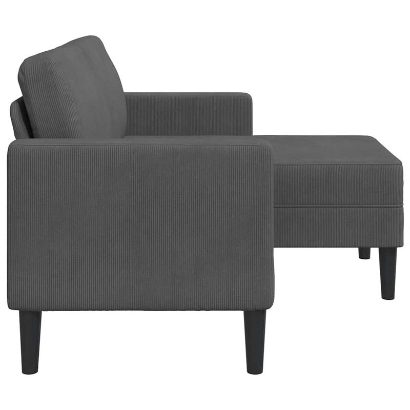 Casa si Gradina - Mobilier - Canapele si coltare - Canapele - Canapea cu 2 locuri cu sezlong in forma L gri inchis 125 cm in - Infinity.ro