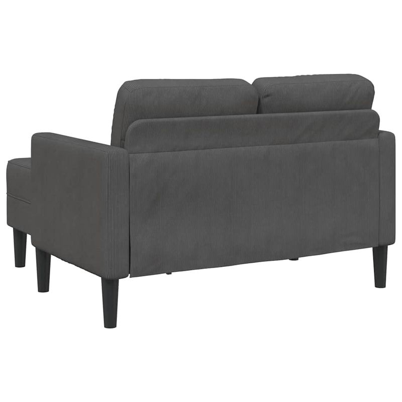 Casa si Gradina - Mobilier - Canapele si coltare - Canapele - Canapea cu 2 locuri cu sezlong in forma L gri inchis 125 cm in - Infinity.ro