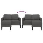 Casa si Gradina - Mobilier - Canapele si coltare - Canapele - Canapea cu 2 locuri cu sezlong in forma L gri inchis 125 cm in - Infinity.ro