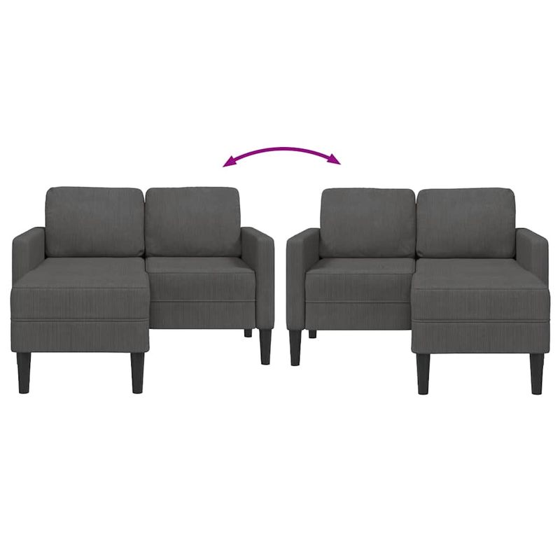 Casa si Gradina - Mobilier - Canapele si coltare - Canapele - Canapea cu 2 locuri cu sezlong in forma L gri inchis 125 cm in - Infinity.ro
