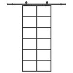 Casa si Gradina - Constructii - Usi interior, exterior si garaj - Usi interior - Usa glisanta cu set de feronerie neagra 90x205 cm Sticla ESG - Infinity.ro