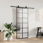 Casa si Gradina - Constructii - Usi interior, exterior si garaj - Usi interior - Usa glisanta cu set de feronerie neagra 90x205 cm Sticla ESG - Infinity.ro