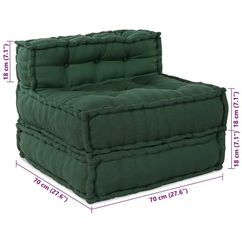 Casa si Gradina - Gradina si terasa - Mobilier exterior - Canapele si fotolii gradina - Puf modular verde 70x70x54 tesatura - Infinity.ro