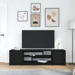 Casa si Gradina - Mobilier - Comode si corpuri - Comode - Dulap TV Stejar Negru 188,5x41x50 cm Lemn prelucrat - Infinity.ro