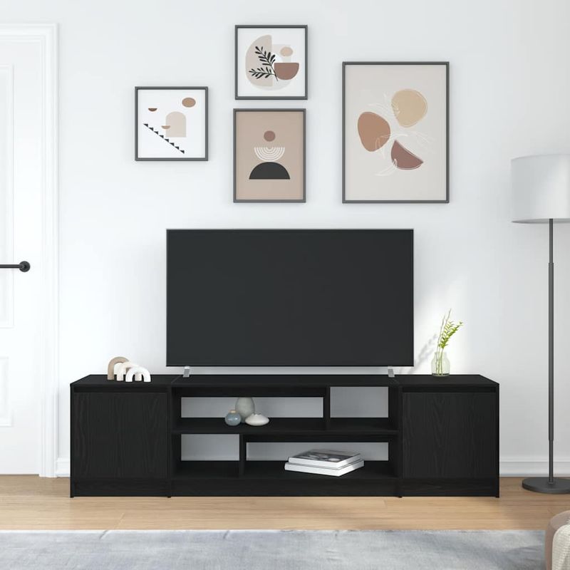 Casa si Gradina - Mobilier - Comode si corpuri - Comode - Dulap TV Stejar Negru 188,5x41x50 cm Lemn prelucrat - Infinity.ro