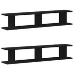 Casa si Gradina - Mobilier - Biblioteci si rafturi - Rafturi - Rafturi de perete 2 buc Stejar negru 105x18x2 cm Lemn prelucrat - Infinity.ro
