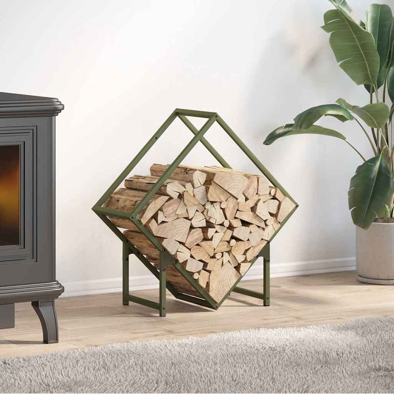 Casa si Gradina - Termice - Sobe, Seminee si accesorii - Accesorii seminee si sobe - Suport pentru lemne de foc Verde masline Otel laminat la rece - Infinity.ro